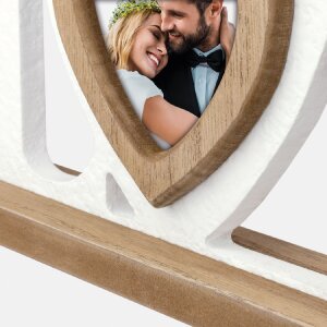 ZEP Janine Hartvormige Fotolijst Hout Wit met "Love" Opschrift 33x12,5 cm