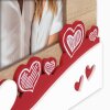 ZEP Romantische Houten Fotolijst Giulietta 15x10 cm Hoogformaat met Hartdecoratie Rood Wit