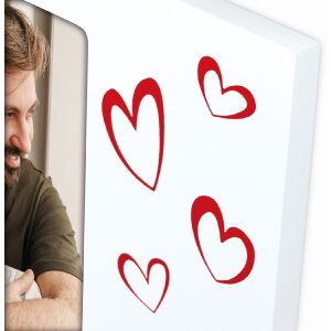 ZEP Roberta wit houten fotolijst 10x15 cm hoog formaat met harten en opstelvoet