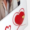 ZEP Roberta wit houten fotolijst 10x15 cm met harten en standaard