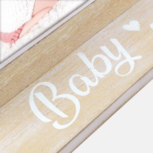 ZEP Houten Fotolijst Teodoro 10x15 cm Blauw met Teddybeer Decoratie voor Babyfotos