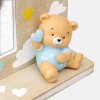 ZEP Houten Fotolijst Teodoro 10x15 cm Blauw met Teddybeer Decoratie voor Babyfotos