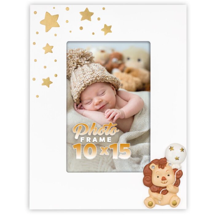 ZEP Baby-fotolijst Tommaso 10x15 cm wit hoog formaat hout