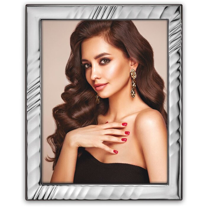 ZEP Peschici portretlijst zilver hoogglans 13x18 cm metaal met opstelvoet