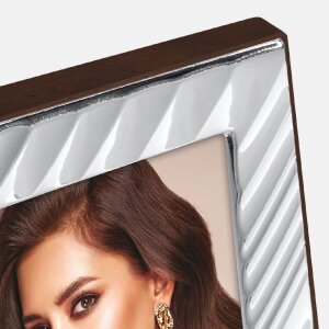 ZEP Peschici portretlijst zilver hoogglans 13x18 cm metaal met opstelvoet