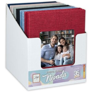 ZEP Nevada Einsteckalbum met 36 fotos 10x15 cm, leinenaanblik in zwart, rood, blauw, grijs, beige en lichtblauw
