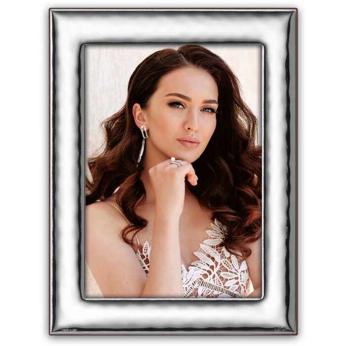 ZEP Velletri metalen fotolijst versierd in zilver met warme bruine tint – 4 maten: 10x15, 13x18, 15x20, 20x25 cm