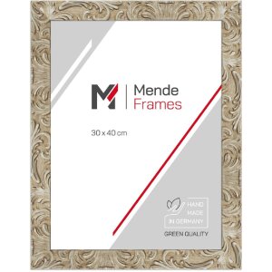 MendeFrames barokke fotolijst 60x80 cm zilver-licht met antireflexglas