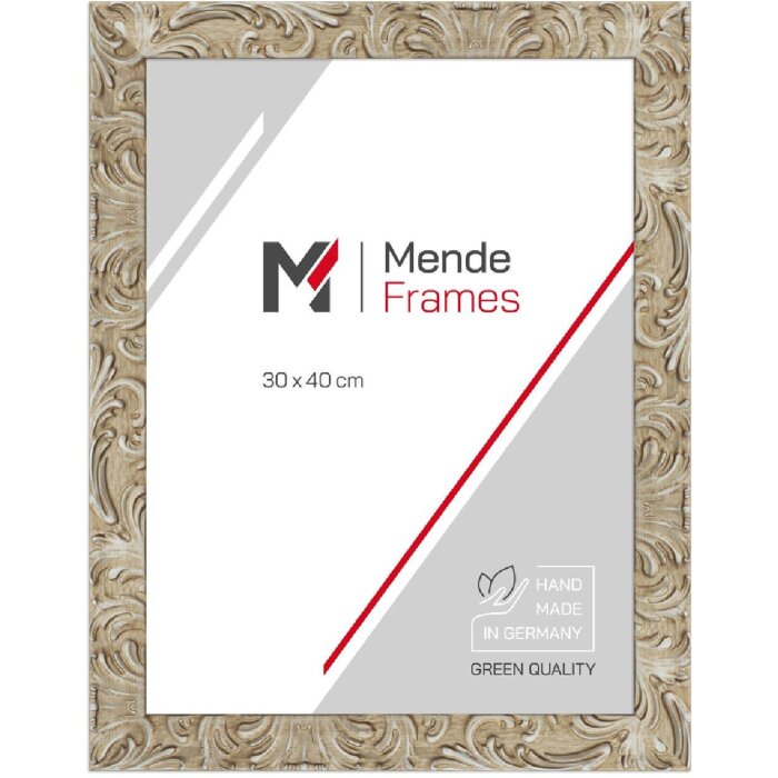 MendeFrames barokke fotolijst 15x21 cm zilver-met-gouden-schittering met museumglas