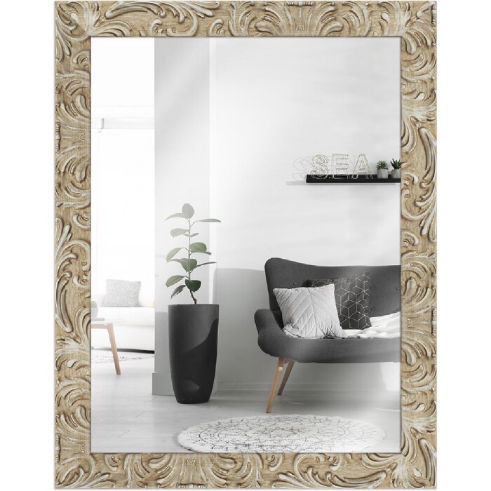 MendeFrames Wandspiegel H650 Barok 50x60 cm zilver-licht met gouden glans