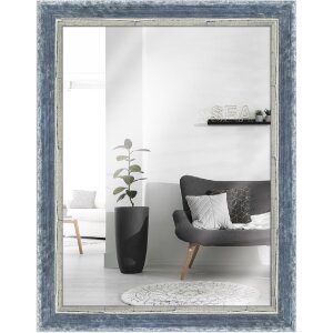 MendeFrames Wandspiegel H640 Shabby-Chic blauw 50x65 cm