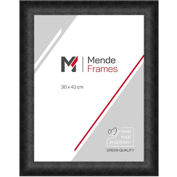 MendeFrames Antieke houten fotolijst 70x70 cm zwart met kunstglas