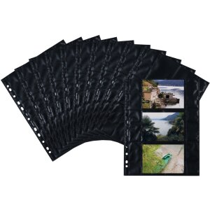 Fotofan-zichtbare hoezen 9x13cm landscape zwart 10 hoezen