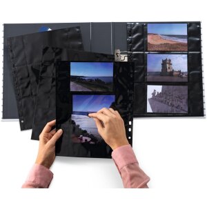 Fotofan-zichtbare hoezen 9x13cm landscape zwart 10 hoezen