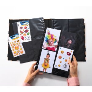 Fotophan-Sight Sleeves 10x15cm portret zwart 10 sleeves