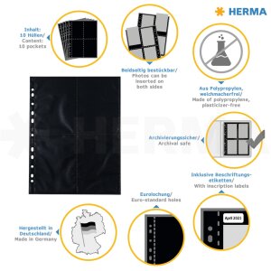 Fotophan-Sight Sleeves 10x15cm portret zwart 10 sleeves