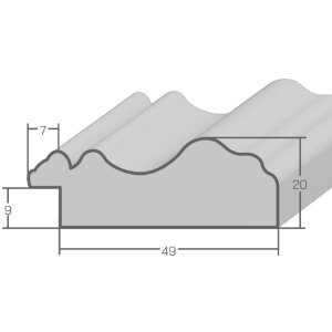 MendeFrames Antiek wit fotolijst 60x90 cm met kunstglas, massief kieferhout, barok, 5,6 cm breed