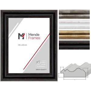 MendeFrames H550 Antiek fotolijst massief hout, wit, zwart, zilver, goud