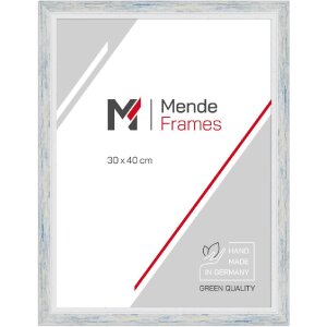 MendeFrames H490 Modern blauwe houten fotolijst 10x30 cm met antireflexglas