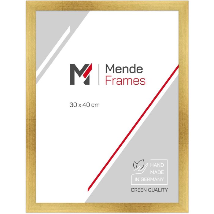 MendeFrames houten fotolijst H430 klassiek goud 20x20 cm met museumblikglas