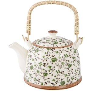 Theepot ø 14x14 cm Keramiek Bloemen