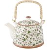Theepot ø 14x14 cm Keramiek Bloemen
