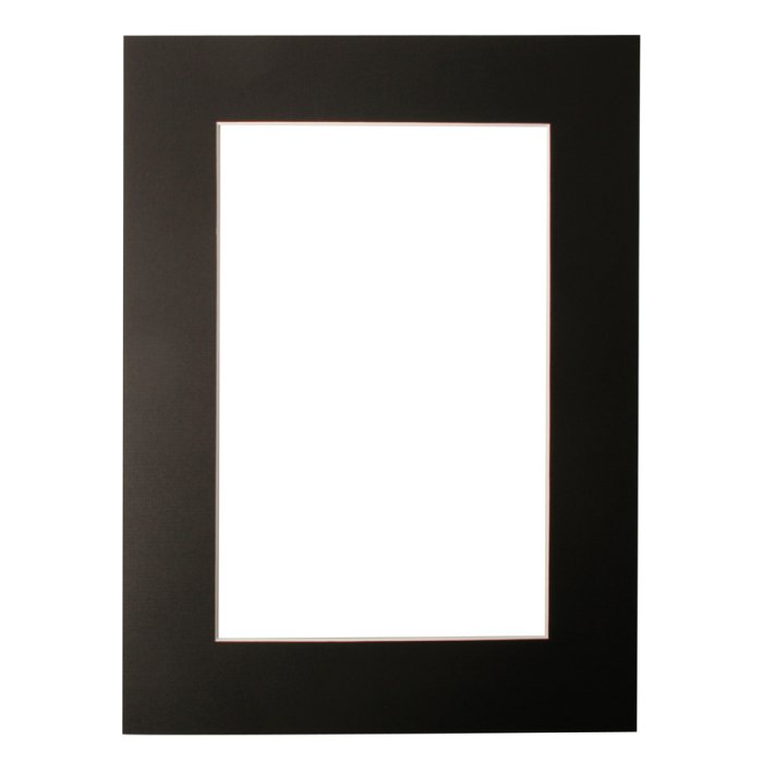 Passepartout 18x24 cm - zwart - met schuine snede