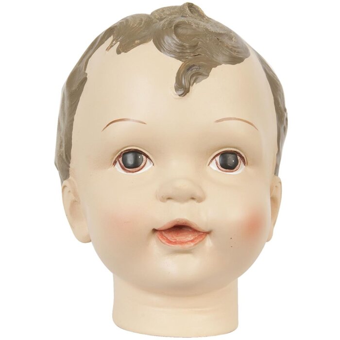 Hoofd pop jongen 12x10x13 cm