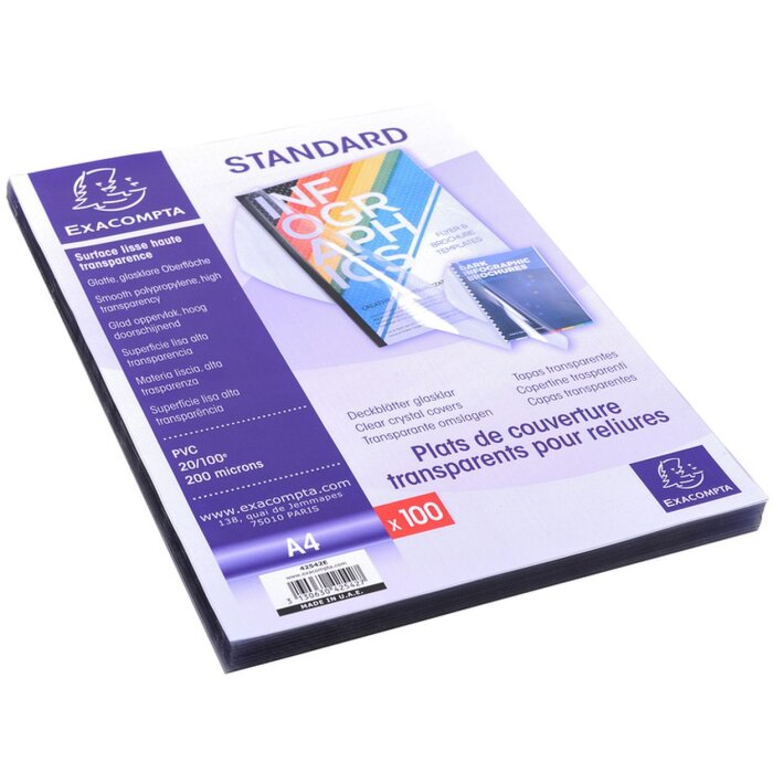 Pak van 100 pvc hoesjes voor din a4, 0.2mm