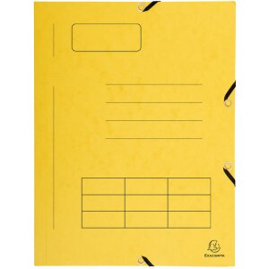 Ordner met elastiek, 3 kleppen en organisatiedruk gemaakt van 355g Manilla karton, voor din a4 formaat Assortiment kleuren