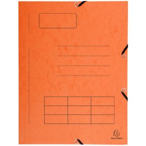 Ordner met elastiek, 3 kleppen en organisatiedruk gemaakt van 355g Manilla karton, voor din a4 formaat Assortiment kleuren