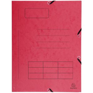 Ordner met elastiek, 3 kleppen en organisatiedruk gemaakt van 355g Manilla karton, voor din a4 formaat Assortiment kleuren