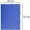 Ordner met elastiek, 3 kleppen en organisatiedruk gemaakt van 355g Manilla karton, voor din a4 formaat Assortiment kleuren