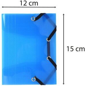 Map met 3 kleppen en elastiek in pp Crystal Color, 12x16cm geassorteerde kleuren