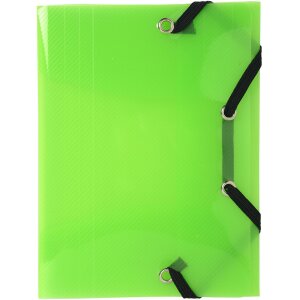 Map met 3 kleppen en elastiek in pp Crystal Color, 12x16cm geassorteerde kleuren