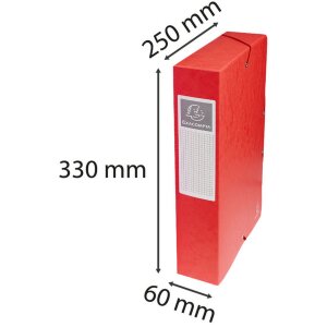 Archiefdoos Exabox rug 60mm met etiket Manilla karton Nature Future, din a4 Rood