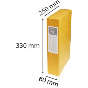 Archiefdoos Exabox rug 60mm met etiket Manilla karton Nature Future, din a4 Geel