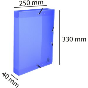 Archiefdoos met drukknop uit pp 800µ rug 40mm linicolour, din a4 geassorteerde kleuren