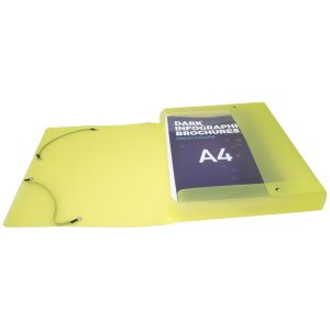 Archiefdoos met drukknop uit pp 800µ rug 40mm linicolour, din a4 geassorteerde kleuren