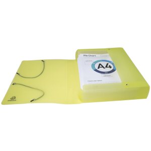 Archiefdoos met drukknoop gemaakt van PP 800µ rug 60mm Linicolor DIN A4 geassorteerde kleuren