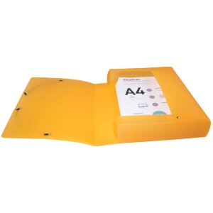 Archiefdoos met drukknoop gemaakt van PP 800µ rug 60mm Linicolor DIN A4 geassorteerde kleuren