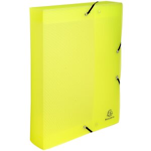 Archiefdoos met drukknoop gemaakt van PP 800µ rug 60mm Linicolor DIN A4 geassorteerde kleuren