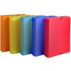 Archiefdoos met drukknoop gemaakt van PP 800µ rug 60mm Linicolor DIN A4 geassorteerde kleuren