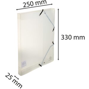 Archiefdoos rug 25mm gemaakt van pp 700µ Crystal, din a4 crystal