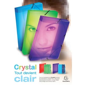 Archiefdoos rug 25mm gemaakt van pp 700µ Crystal, din a4 crystal
