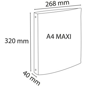Ringband uit pp 1,2mm met 4 ringen 30mm, rug 40mm, linoleum kleur, voor formaat din a4 extra breed geassorteerde kleuren