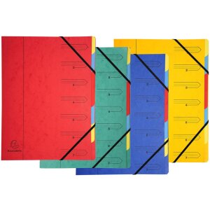 Organiser van Manilla karton 400g geniet met 7 compartimenten en elastiek, voor din a4 formaat assorti kleuren