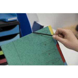 Organiser van Manilla karton 400g geniet met 7 compartimenten en elastiek, voor din a4 formaat assorti kleuren