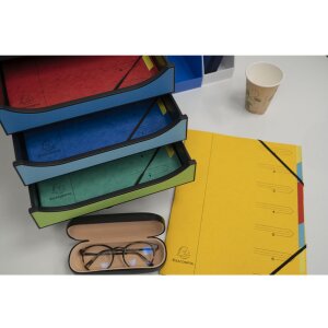 Organiser van Manilla karton 400g geniet met 7 compartimenten en elastiek, voor din a4 formaat assorti kleuren
