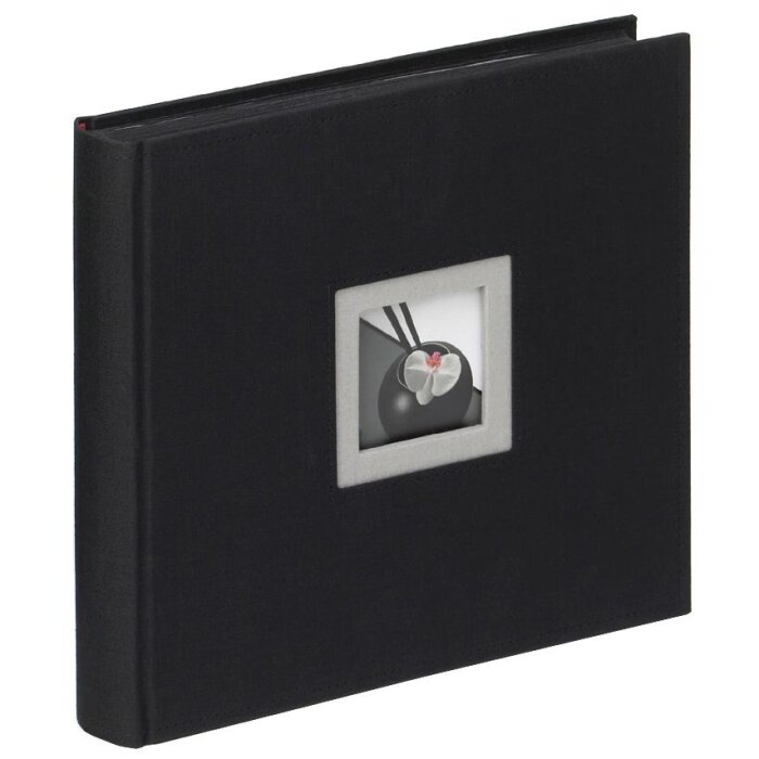 Walther Linnen fotoalbum zwart wit zwart 26x25 cm 50 zwarte paginas